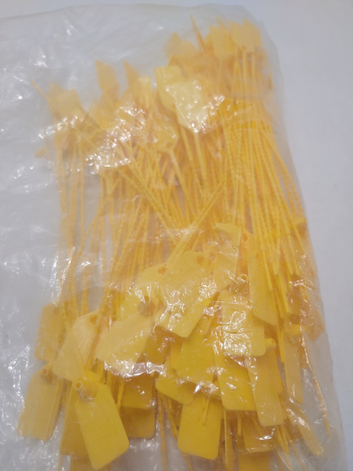 Lot of 139 Stoffel Yellow 9″ Lock Pin Safety Tamper Proof Seals / Lock – Flag
