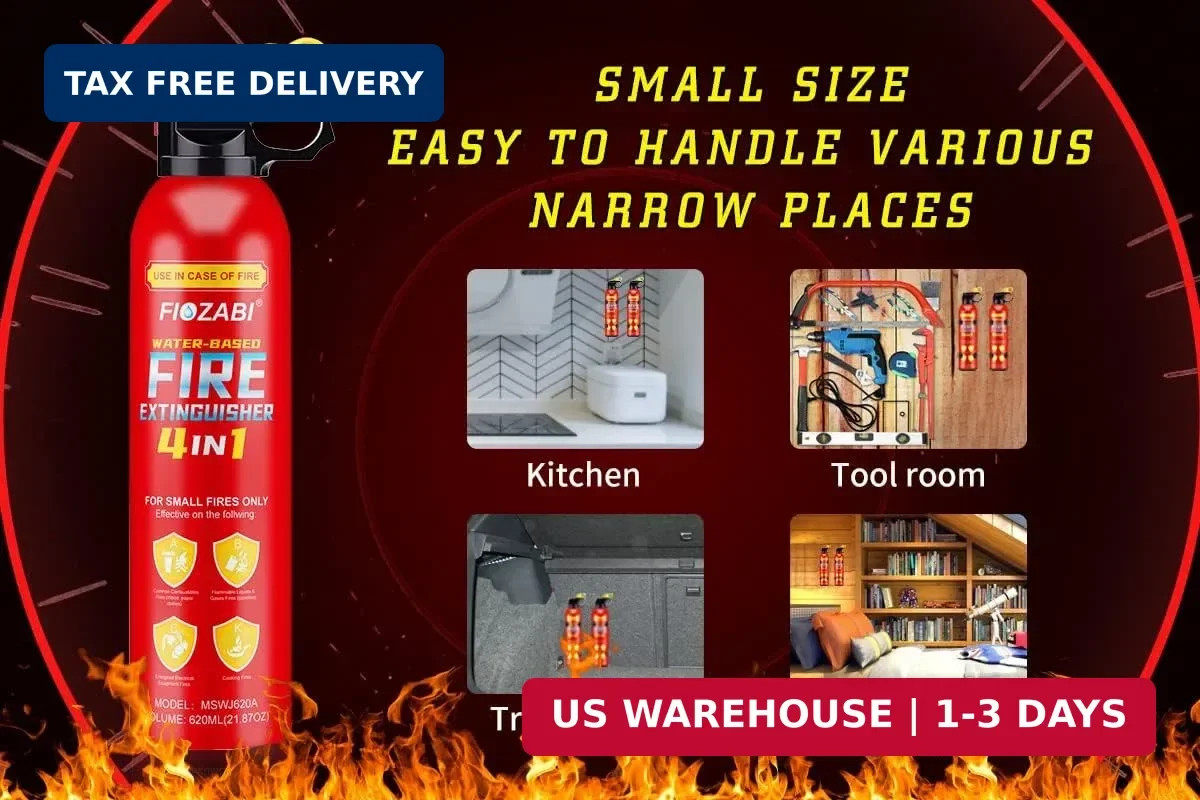 2 PACK Portable Fire Extinguisher Spray 4 in-1 With Bracket for The House/Car/Ki