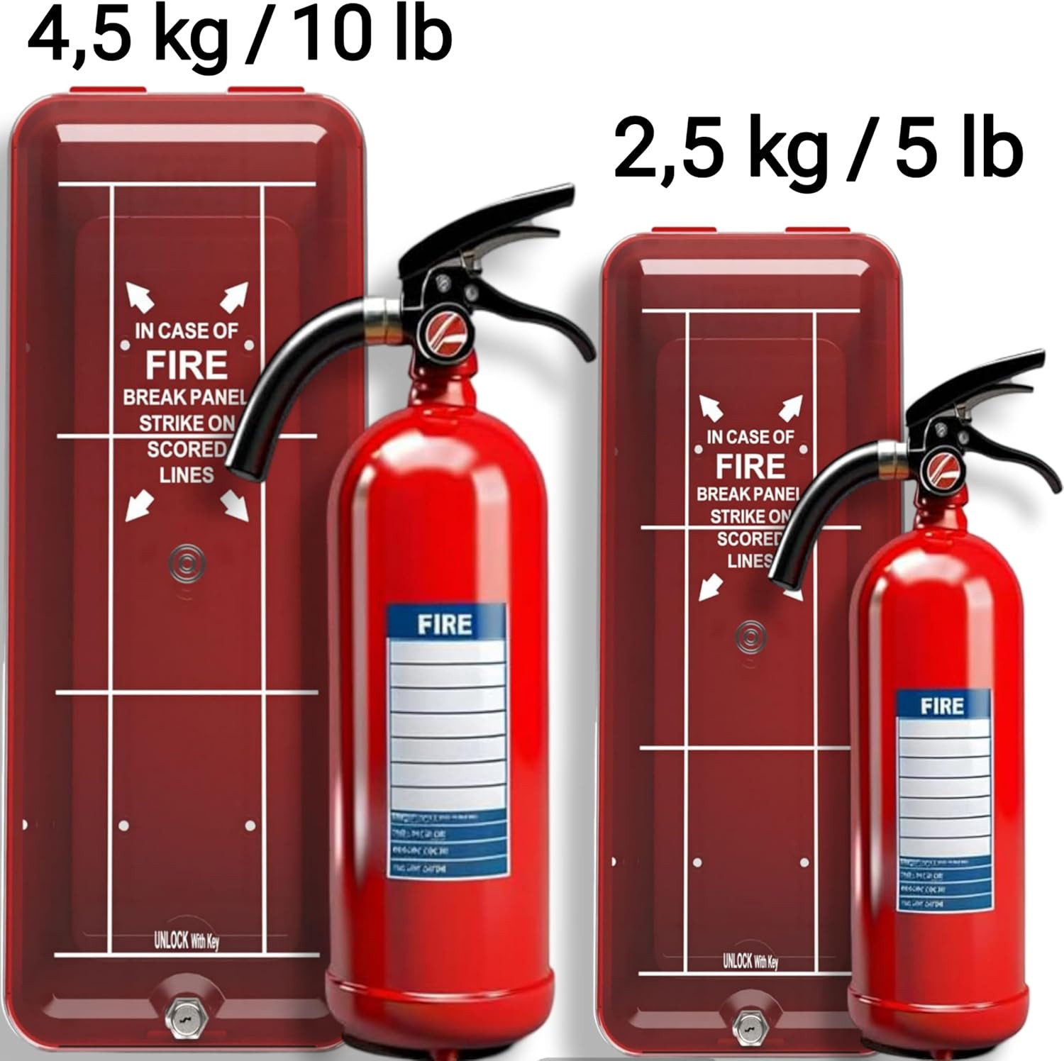 Large PVC Fire Extinguisher Cabinet for 5 Kg/10 Lb – Wall Mounted Storage