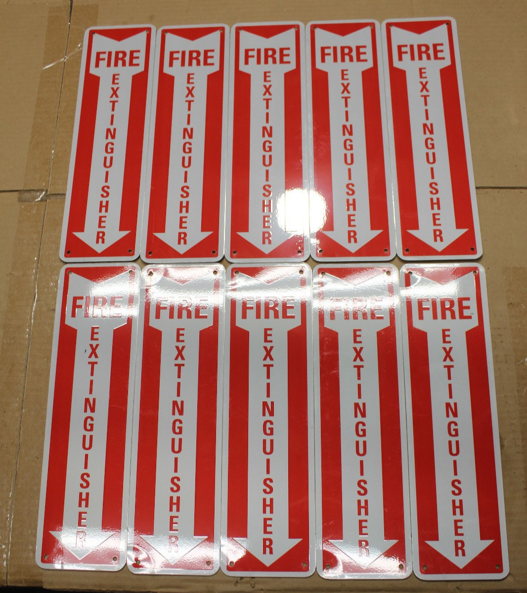 Lot of 10 Fire Extinguisher Aluminum Sign Down Arrow 14″ x 14″ Reflective USA
