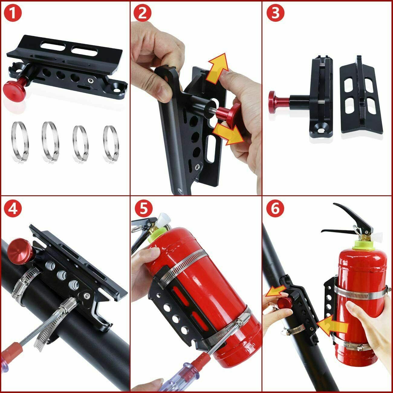 Car Fire Extinguisher Holder Mount Bracket Adjustable For Jeep Wrangler 2007-21