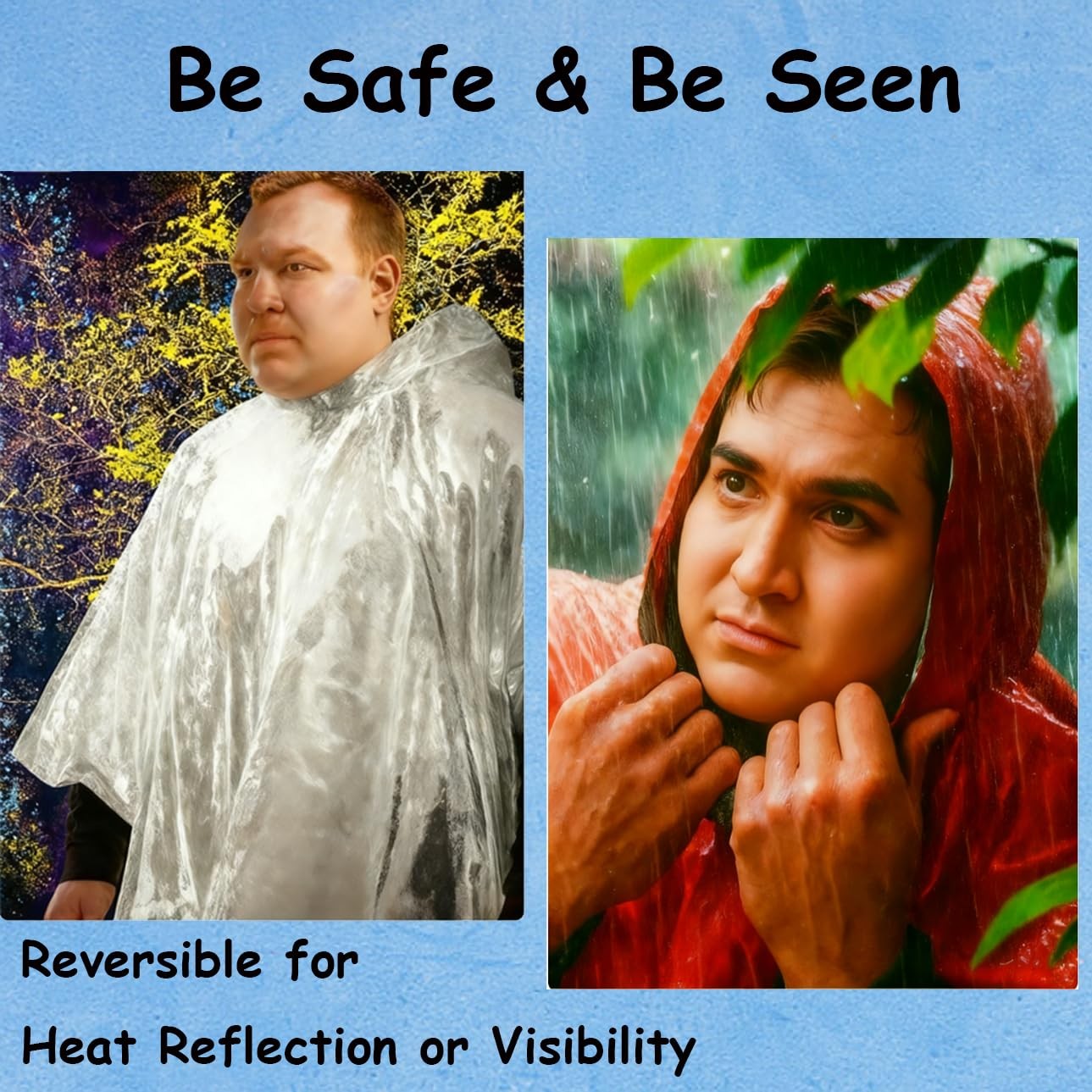 Plus Size Emergency Blankets for Survival, Thermal Blankets Survival with Hoo…