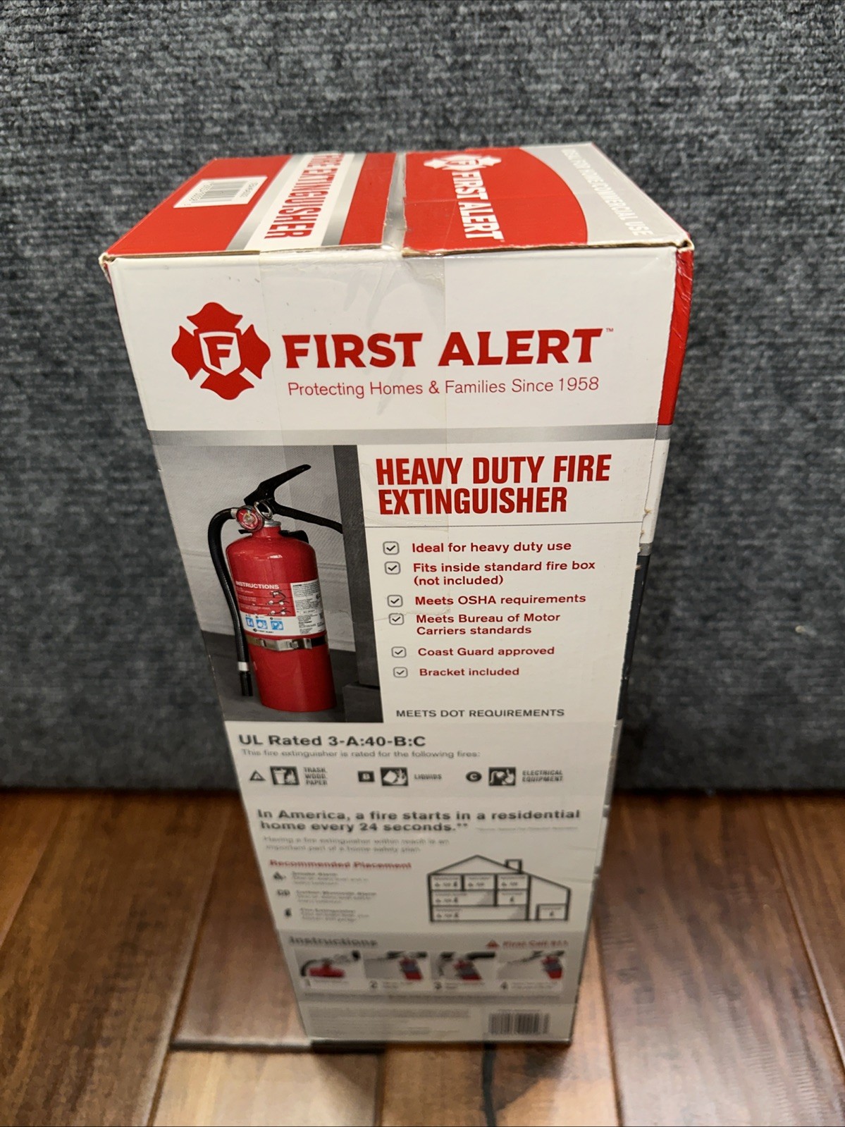 First Alert 5 Lbs. Rechargeable Heavy Duty Fire Extinguisher UL rated 3-A:40-B:C