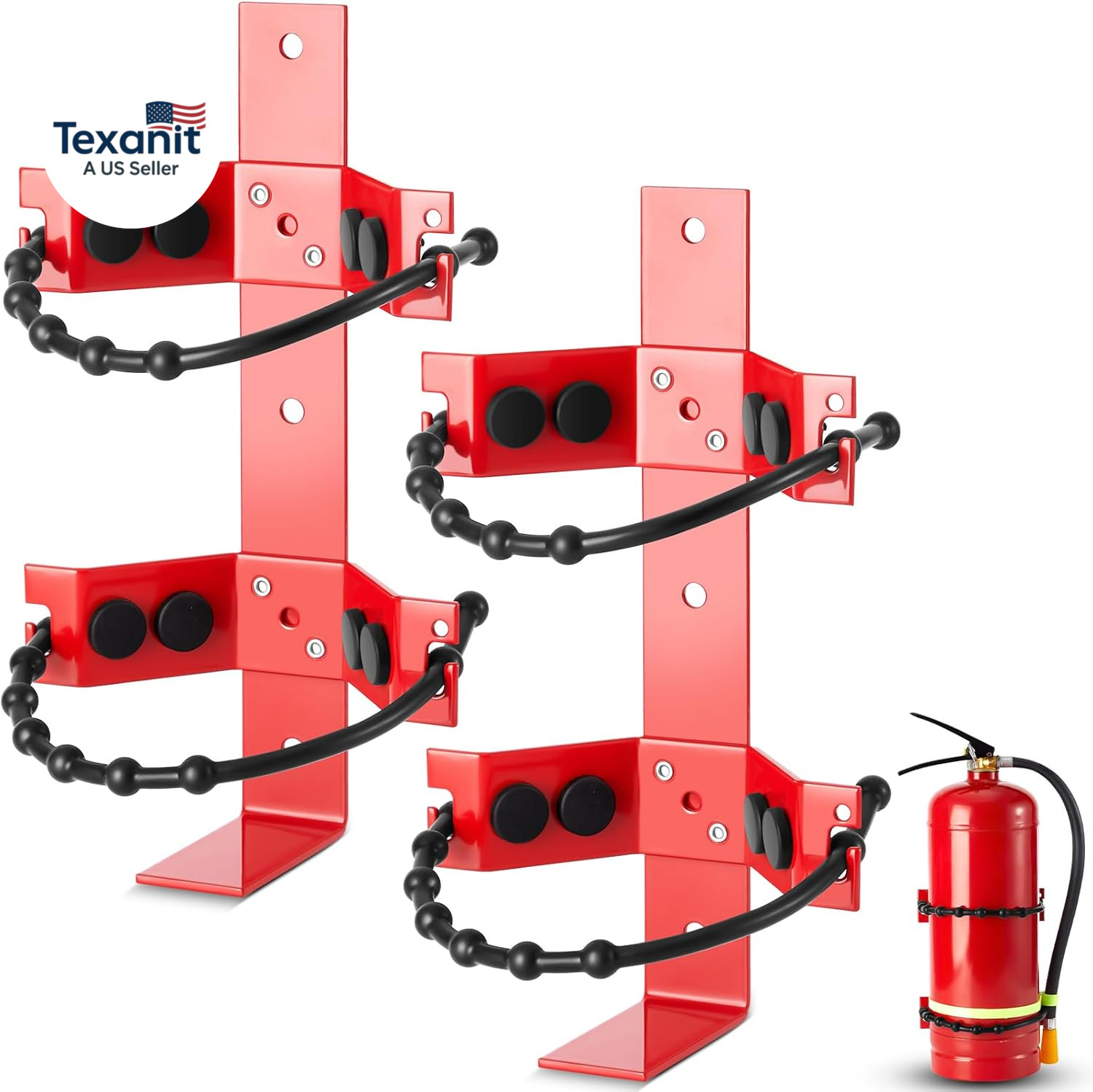 2 Pcs Fire Extinguisher Mount Bracket Adjustable, Supports up to 2.5 and 5Lb, He