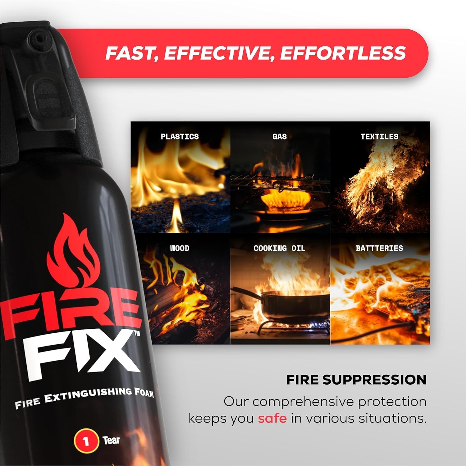 Fire Extinguisher for Home 1-Pack | Made in USA |Emergency Fire Spray …B28