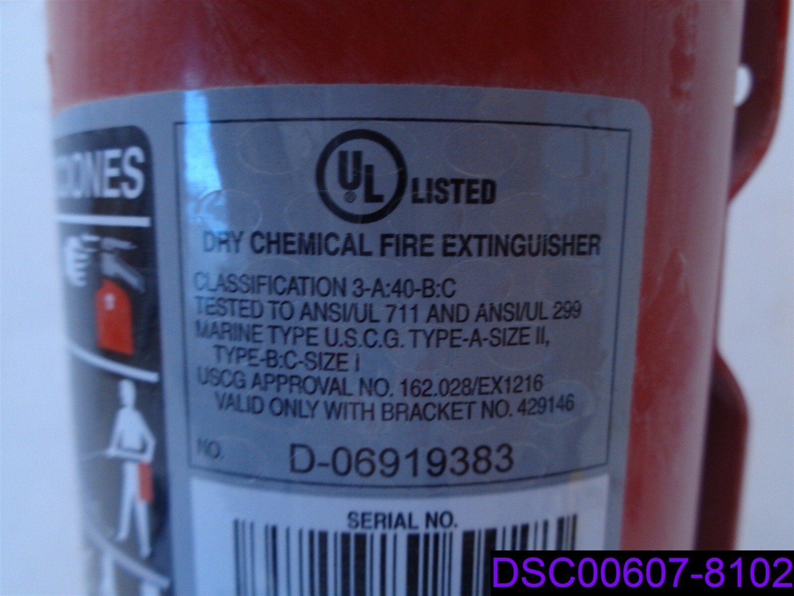 Used: Sentry 5lb Fire Extinguisher Model AA05S-1, D-06919383