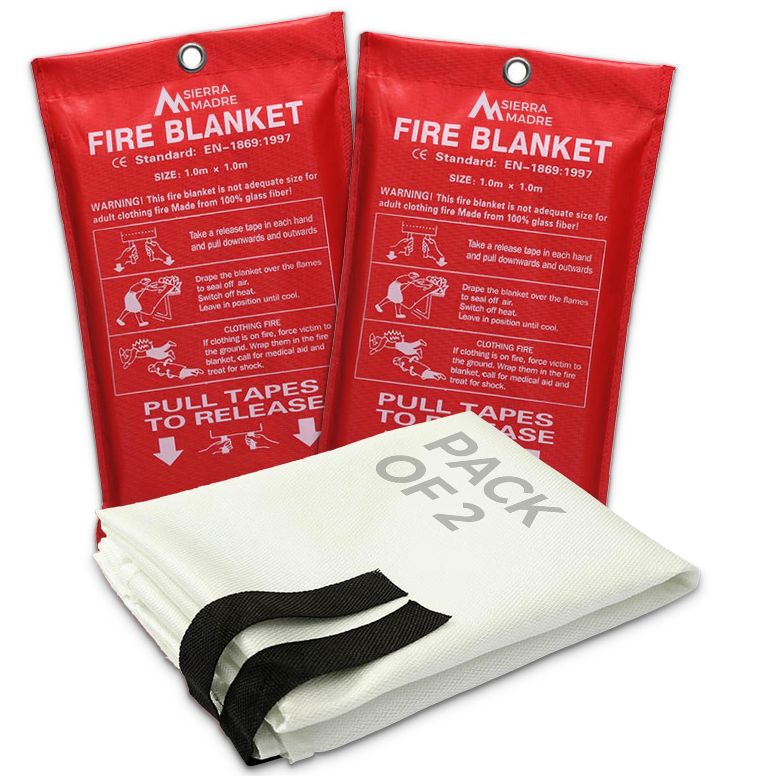 Emergency Fire Blanket for Home and Kitchen – 100% Fiberglass Fire Suppressio…