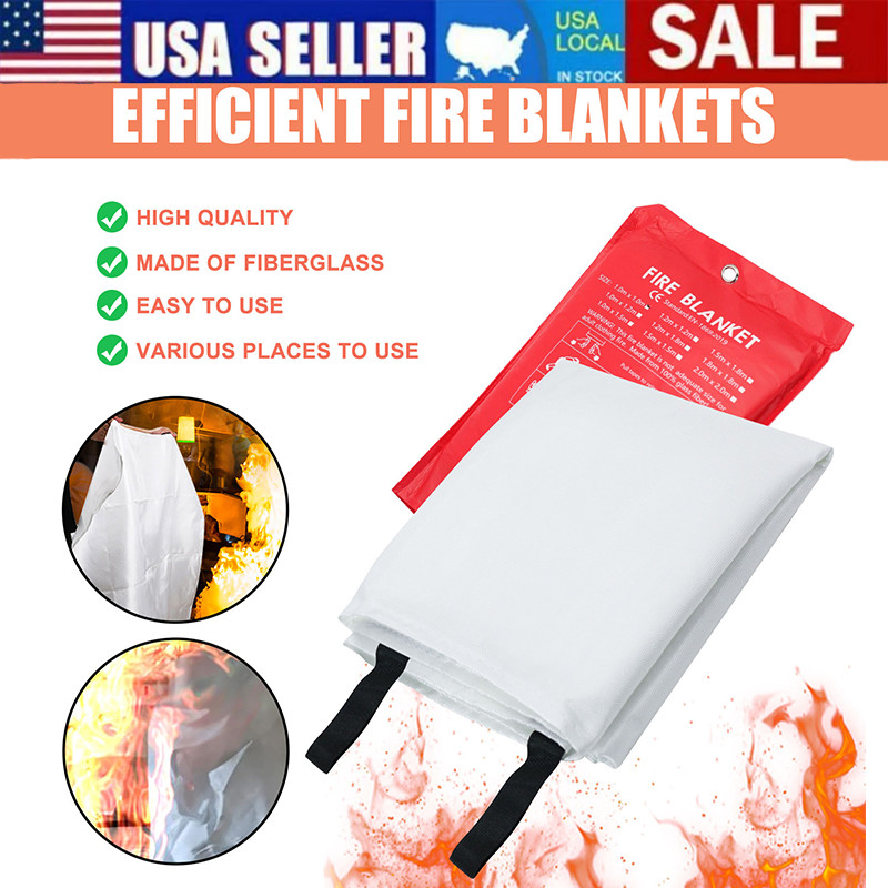 39×39” Large Retardant Blankets Fire Blanket Fiberglass Prepared Emergency NEW