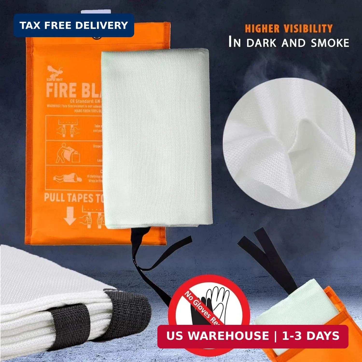 Fire Blanket – 1500F CE Certified Emergency Fire Blanket for Home and Kitchen. 5