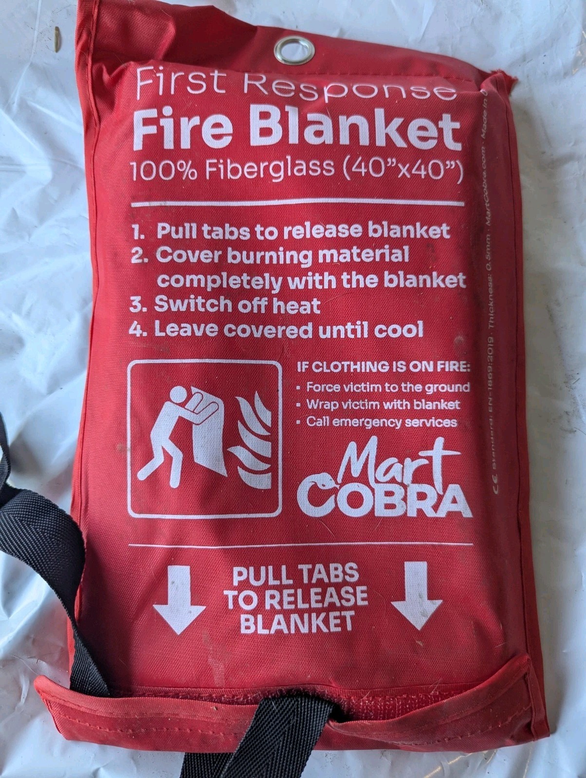 New First Response Fire Blanket 3 Pack. Fire Protection. 40”X40” New Unused.