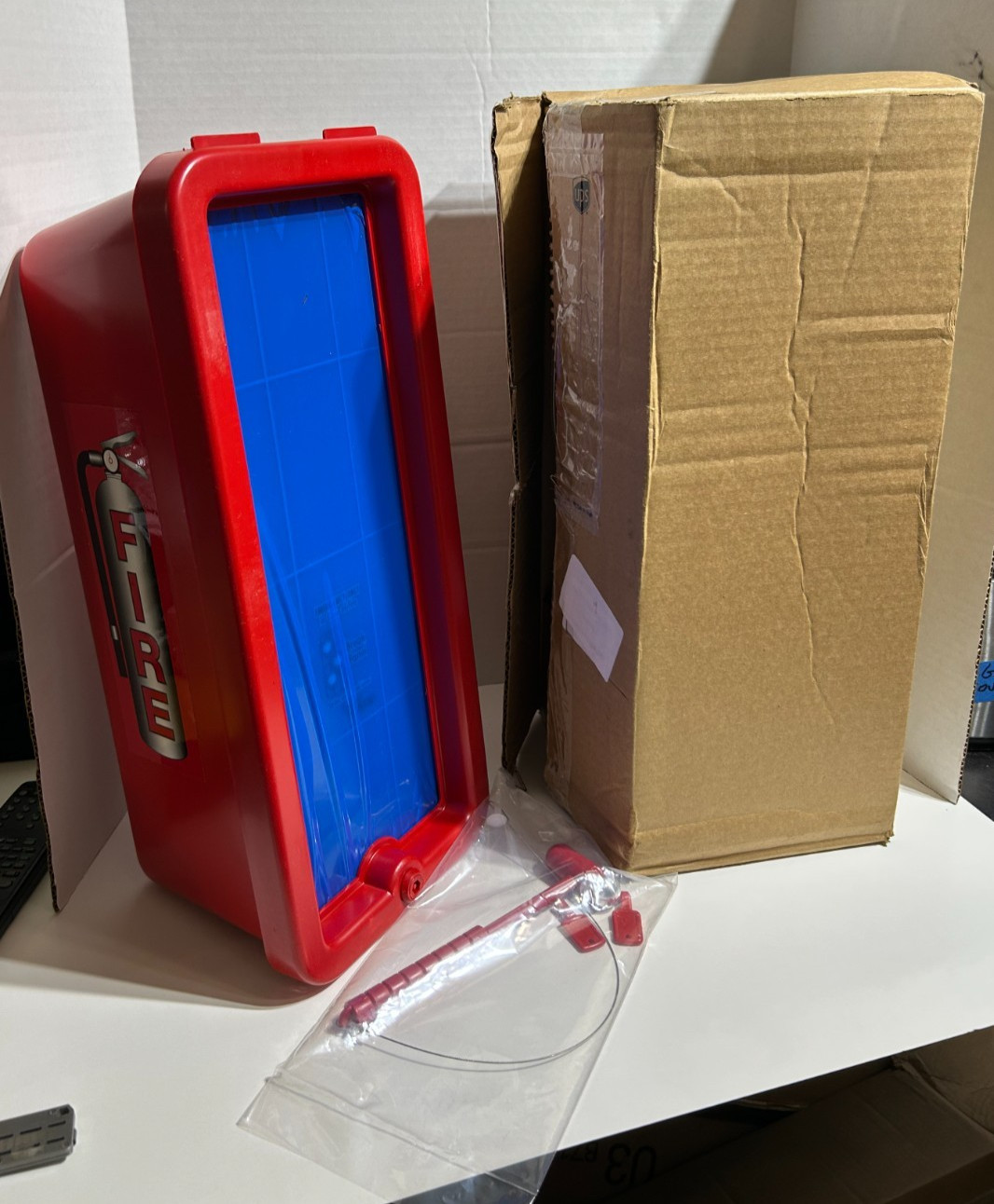 Cato 10551-H Red Plastic Chief Fire Extinguisher Cabinet for 2.5 + 5 lb + Hammer