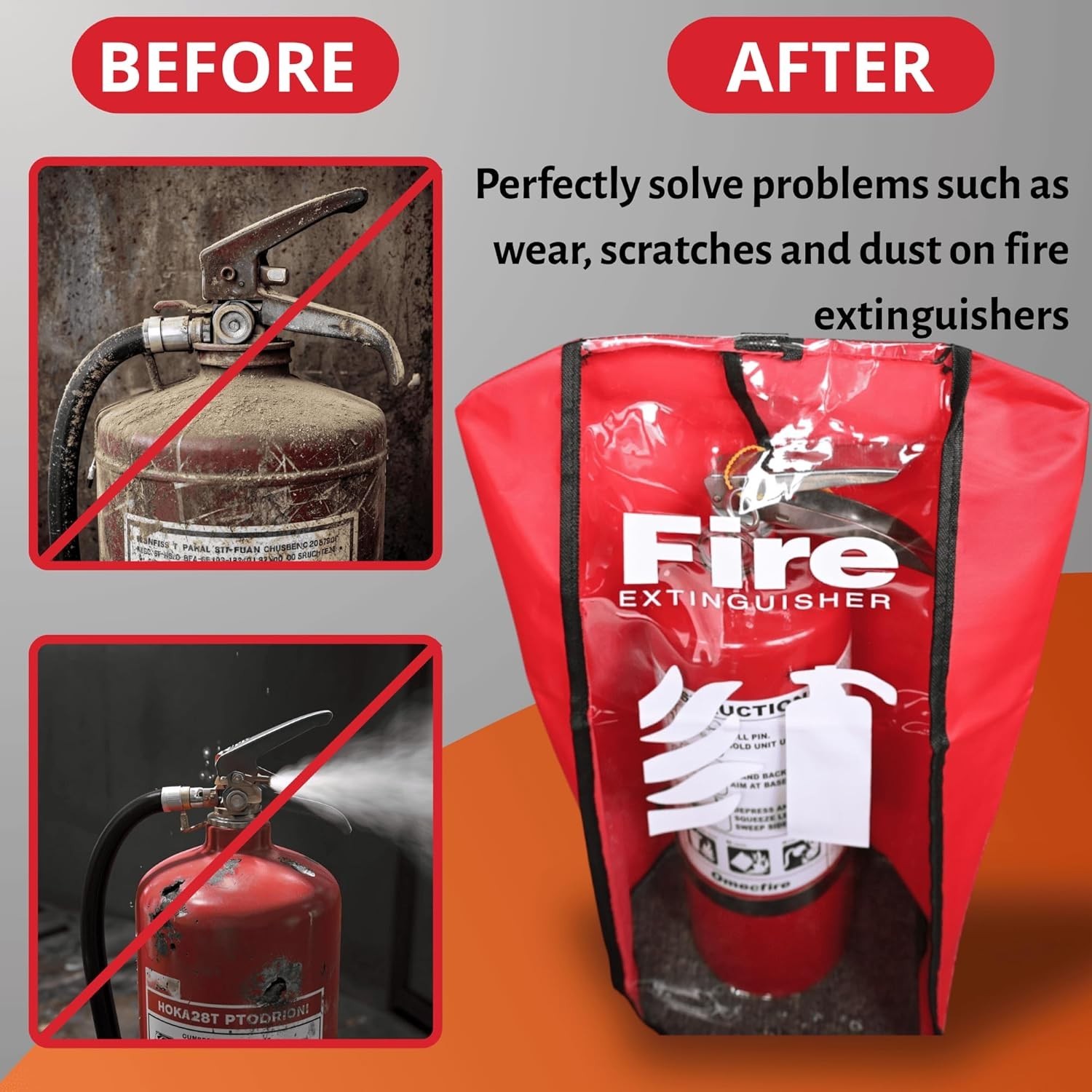 Fire Extinguisher Cover – Dust, Scratch Protective Cover – up to 20LBS