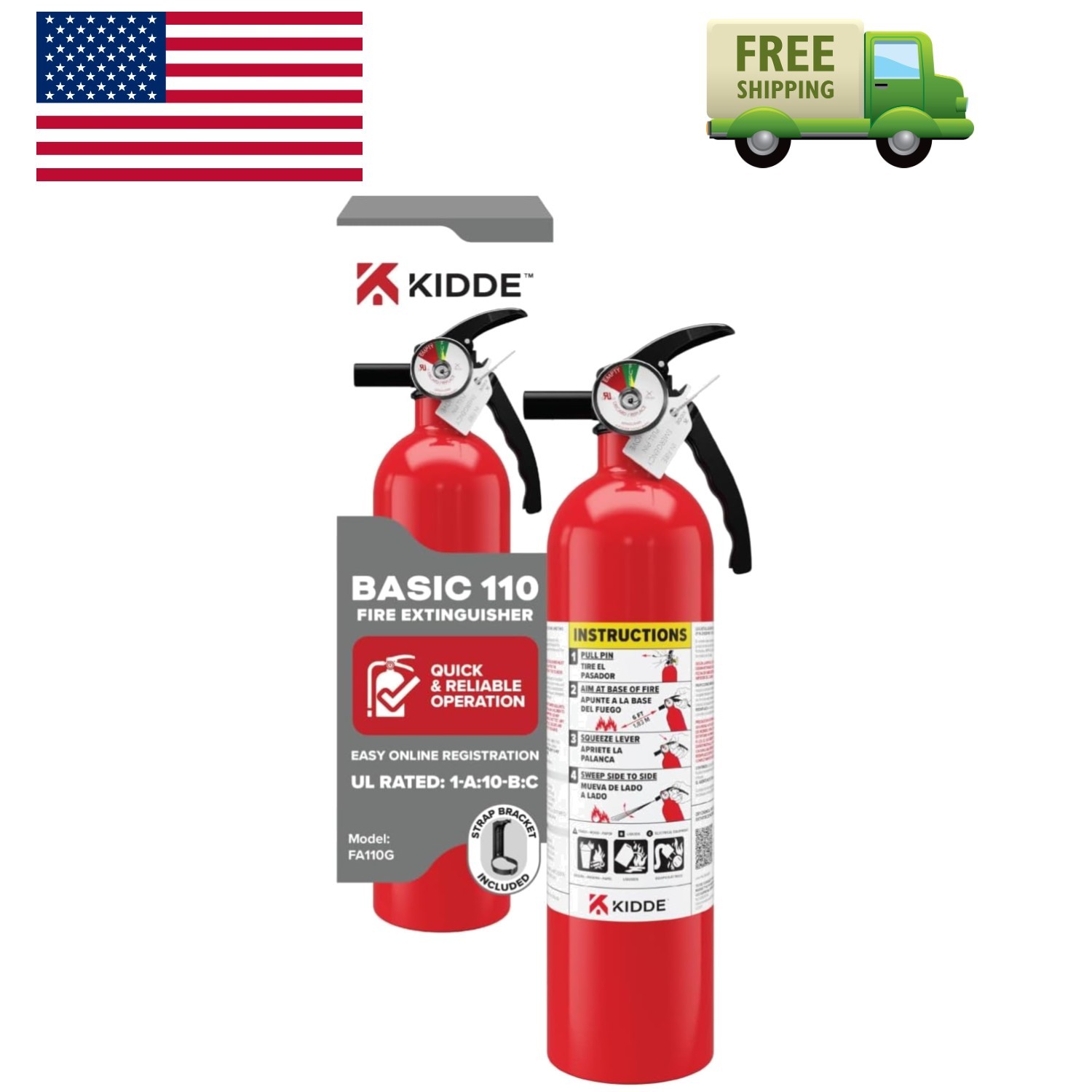 FA110G, Multi Purpose Fire Extinguisher for Home, Office, Dorm, Residential, …