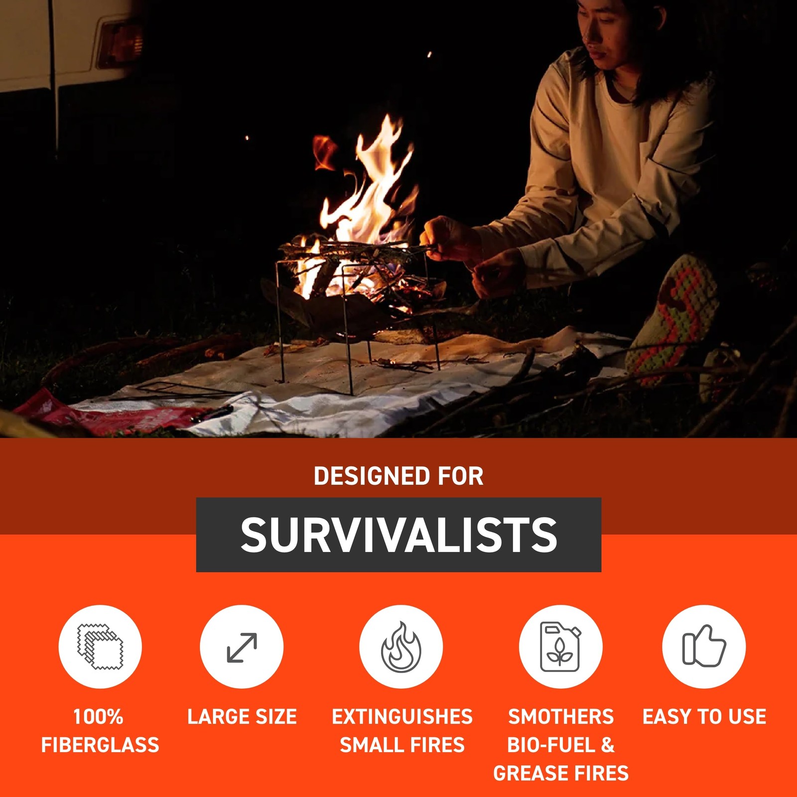 Survive Outdoors Longer Fire Safe Fire Blanket