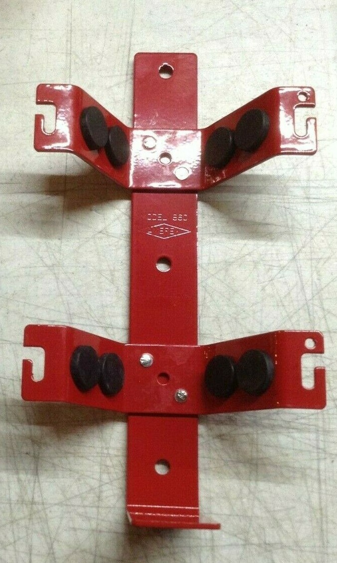 AMEREX MODEL 860 FIRE EXTINGUISHER BRACKET 3″ – 4 1/4 ” DIA, 5LBS, RED *NO STRAP