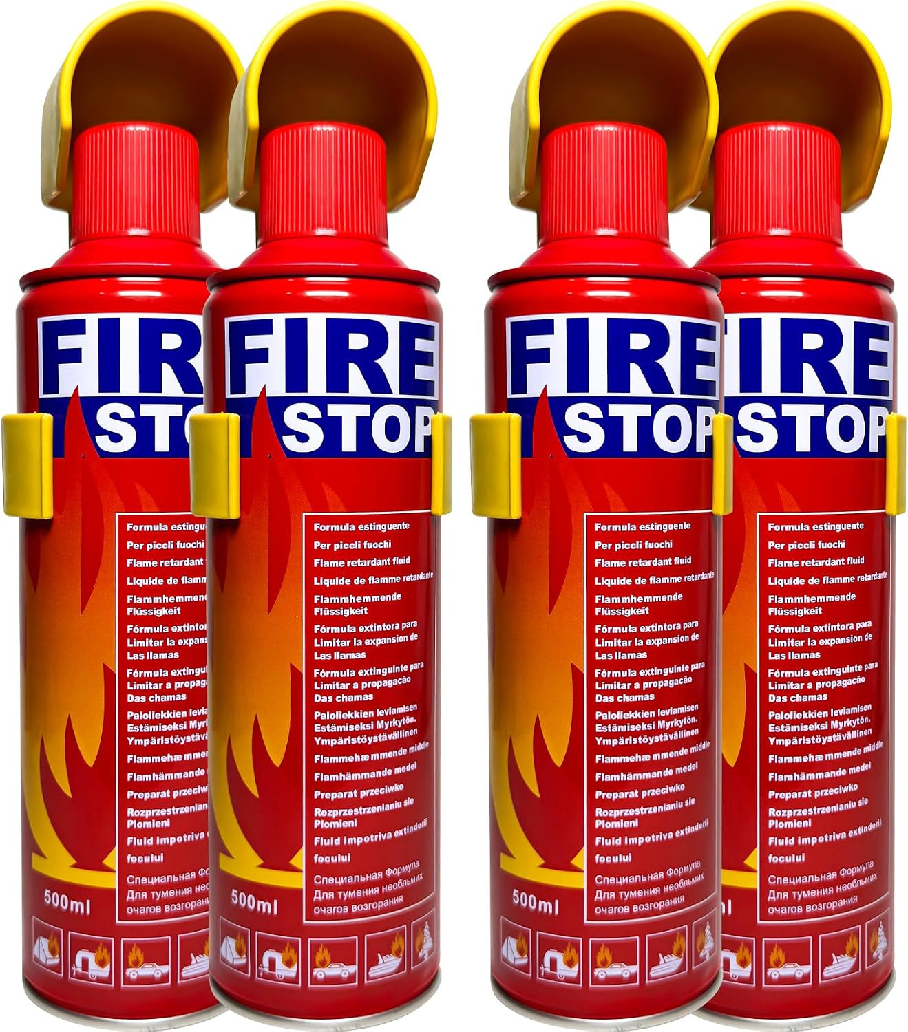 Portable Fire Extinguisher with Mount Brackets – Multi-Purpose Protection (4-Pac