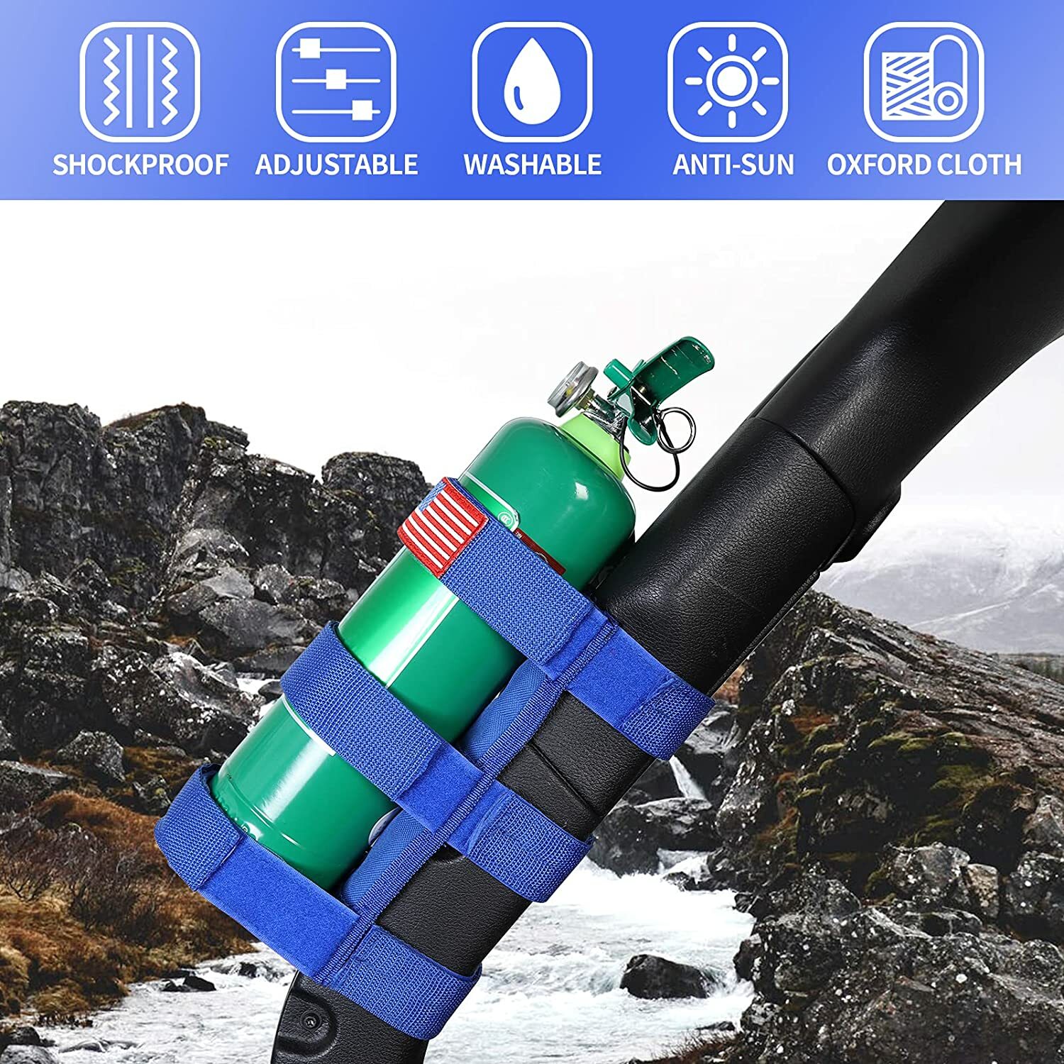 Blue Roll Bar Fire Extinguisher Holder Bracket Fit for ALL Car Universal Parts