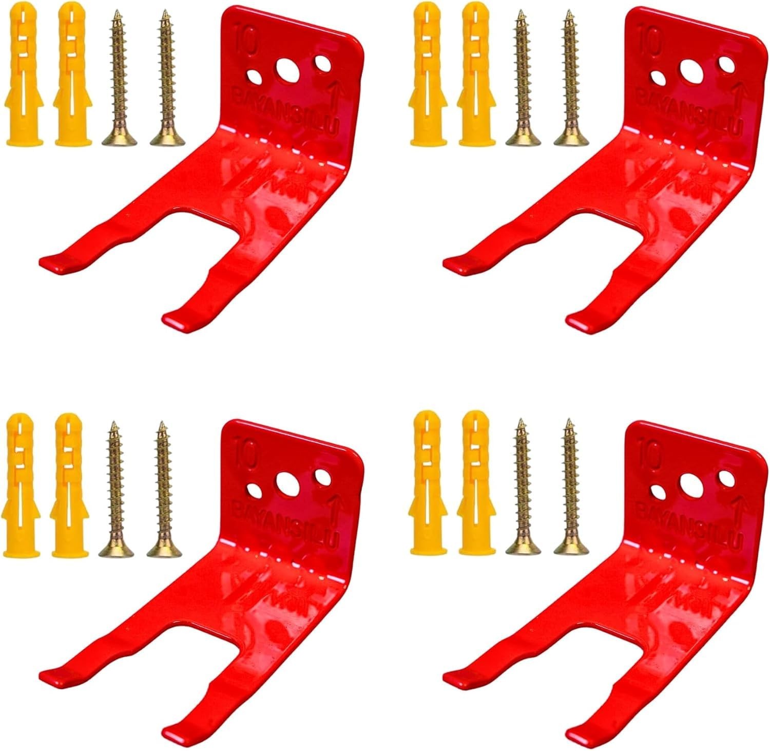4 Pack Heavy Duty Universal U Hook Fire Extinguisher Bracket Wall Mount Holder