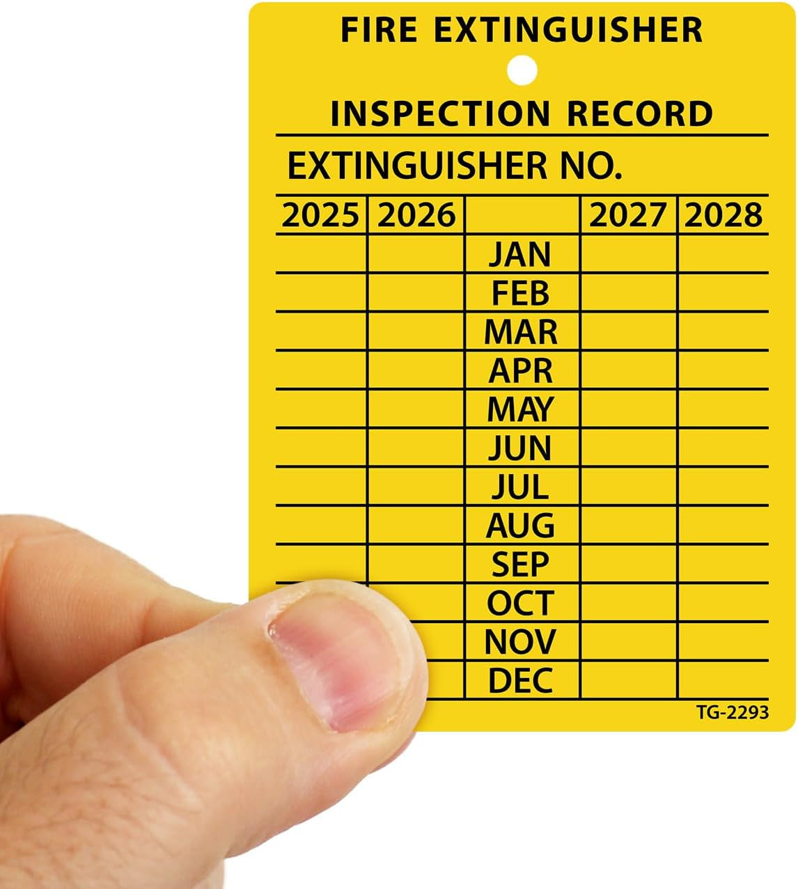 Smartsign 4-Year Yellow Fire Extinguisher Tags Monthly Inspection (10-Pack)