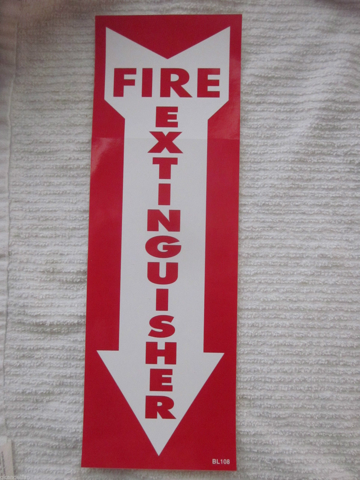 🔥🧯(12-PACK) 4″ X 12 SELF-ADHESIVE VINYL “FIRE EXTINGUISHER ARROW” SIGNS…NEW