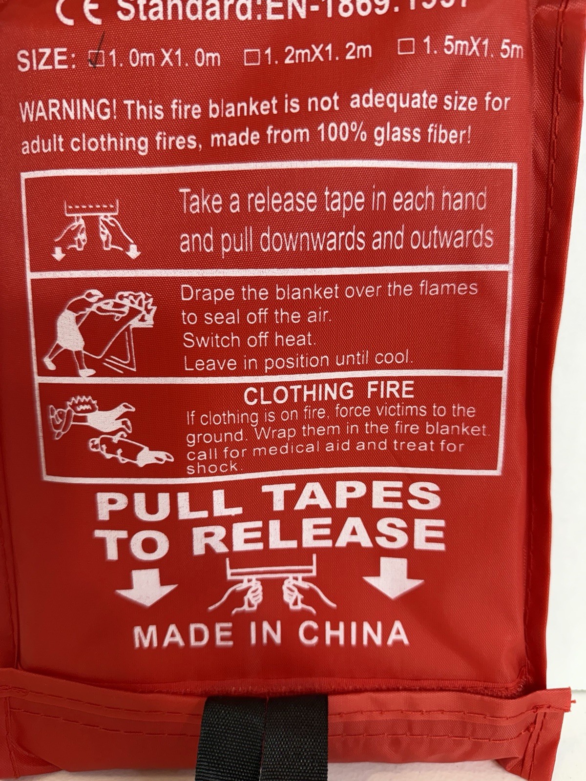 FIRE BLANKET Emergency Home Retardant Prepared 39”x 39”, 1.0mx1.0m