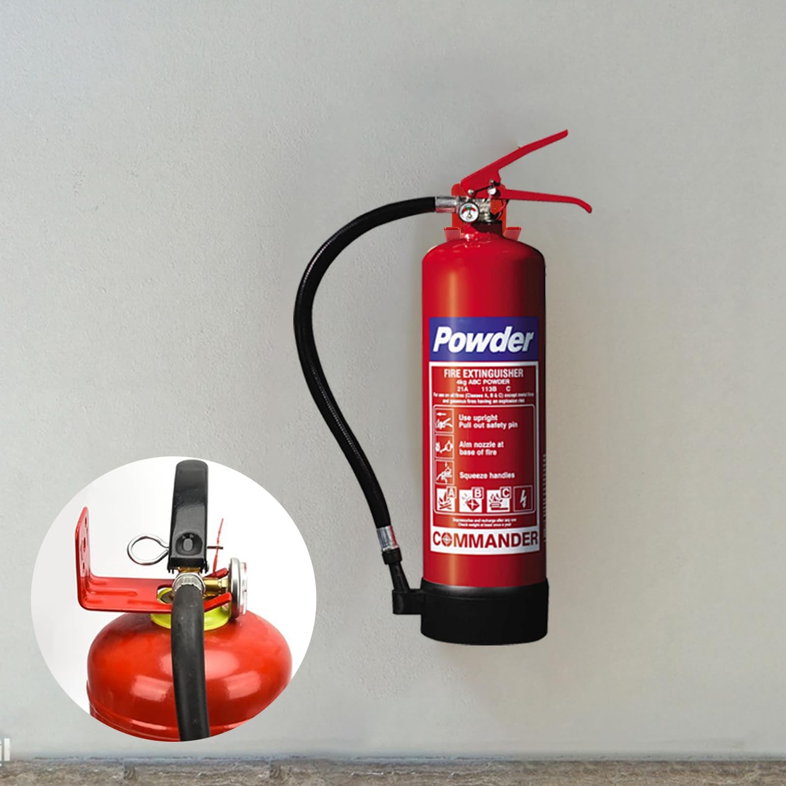 Universal Fire Extinguisher Bracket with Valve Body Slots Neck Under 1 in, Fo…