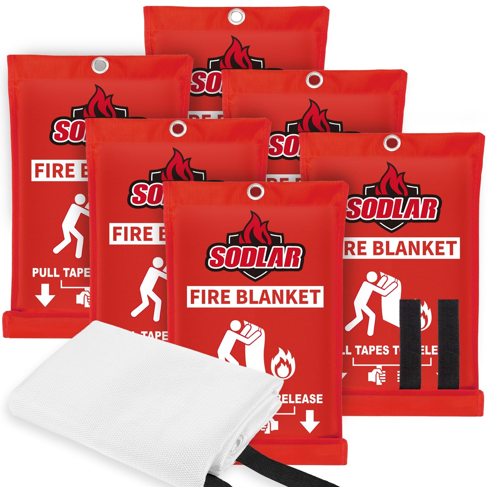 Fire Blanket Emergency for Home Kitchen – 6 Pack 40″x40″ Fireproof Safety Pro…
