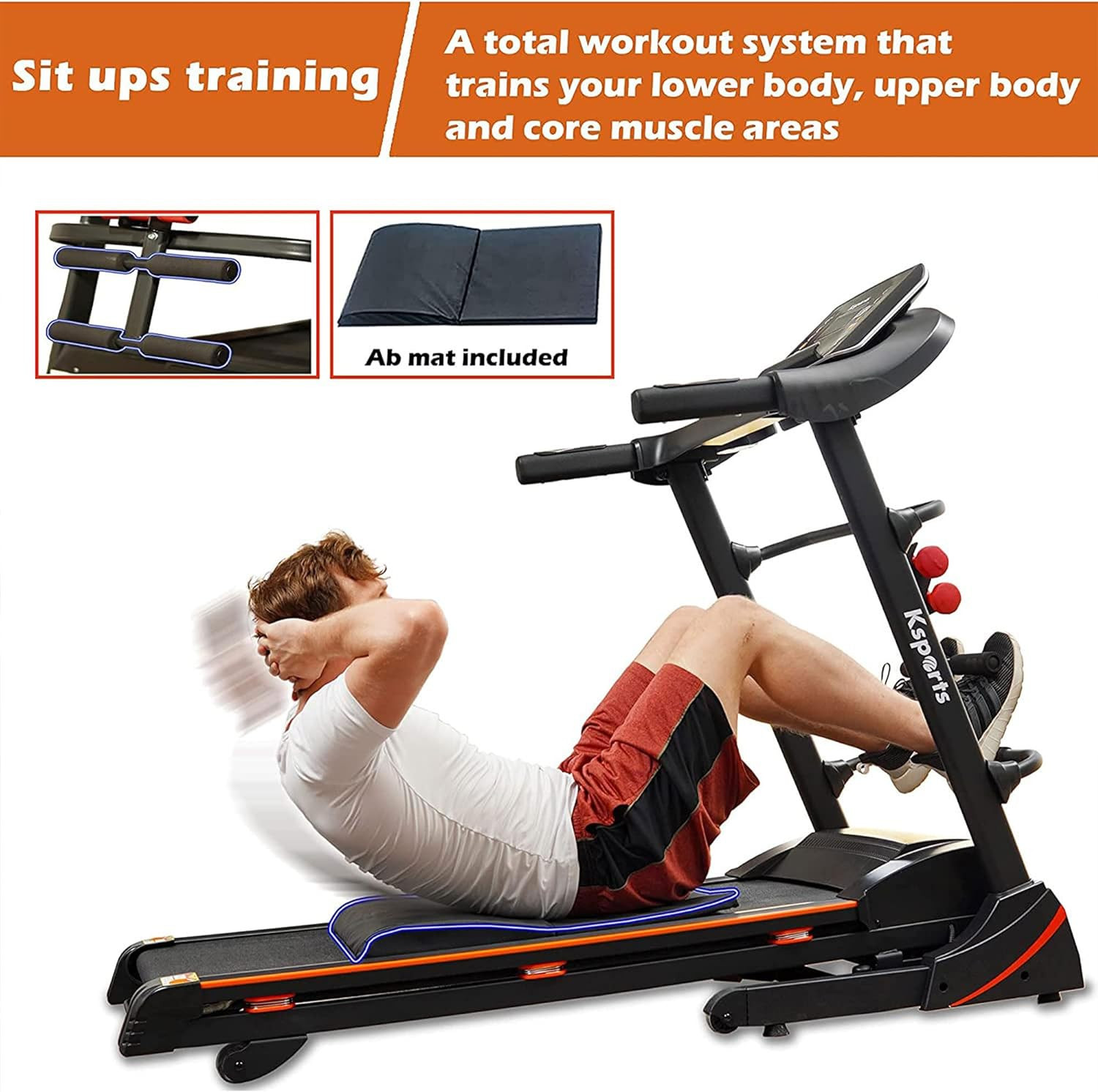 Treadmill Bundle | Electric Folding Incline Treadmill with Auto/Manual Incline,