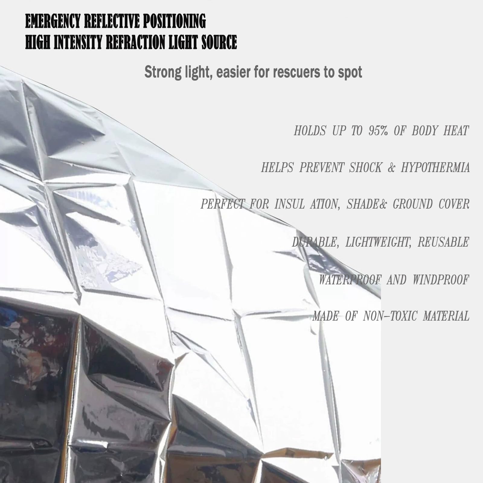 4 Pack Mylar Emergency Thermal Blankets Waterproof Survival Camping Gear