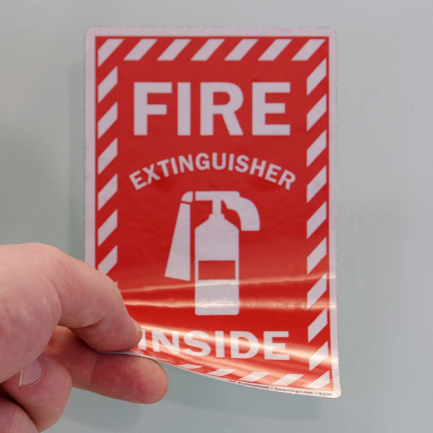 SmartSign Fire Extinguisher Inside Label | 4″ x 6″ Engineer Grade Reflective, Pa