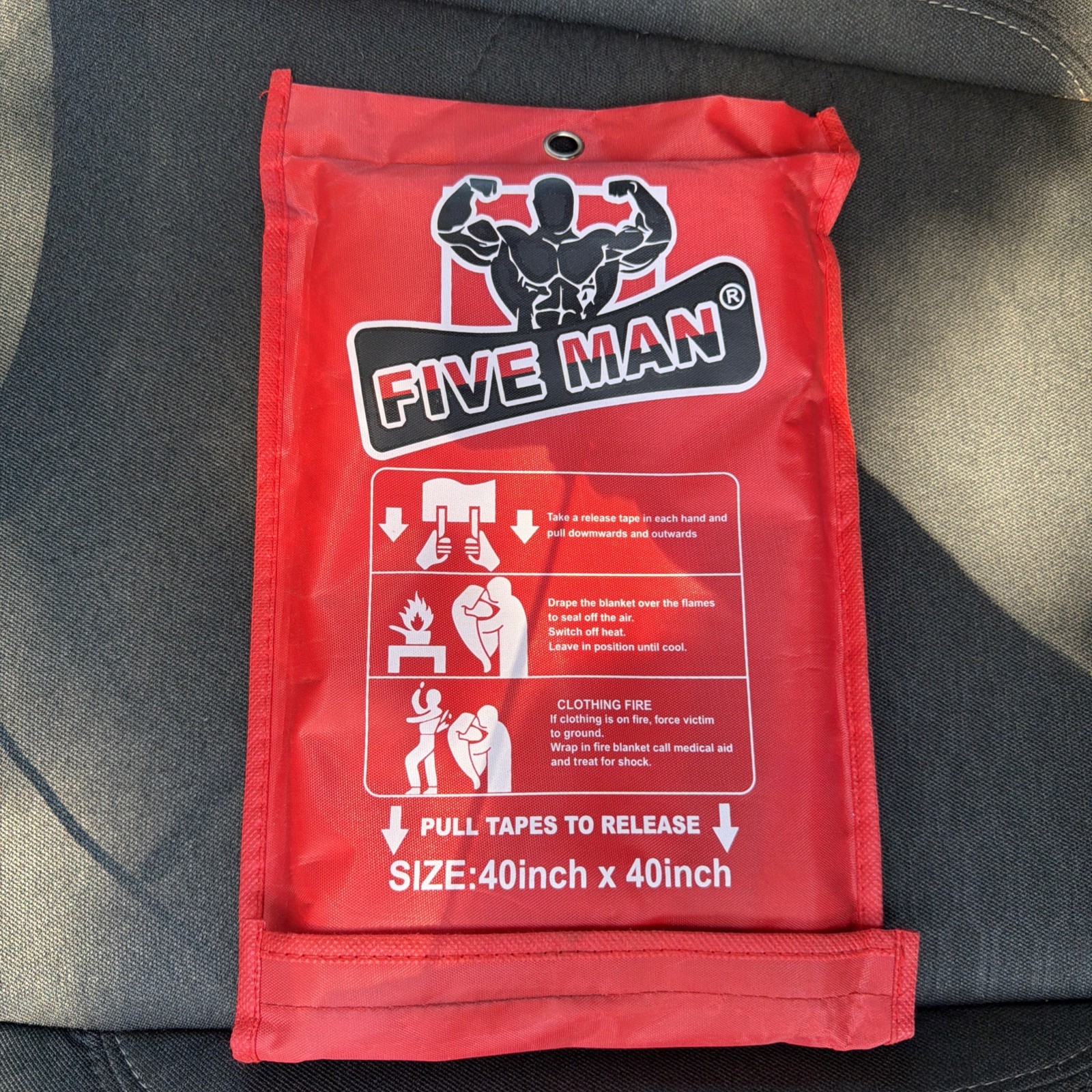 FIVE MAN FIRE BLANKET Fiberglass Hero Emergency Home Retardant Prepared