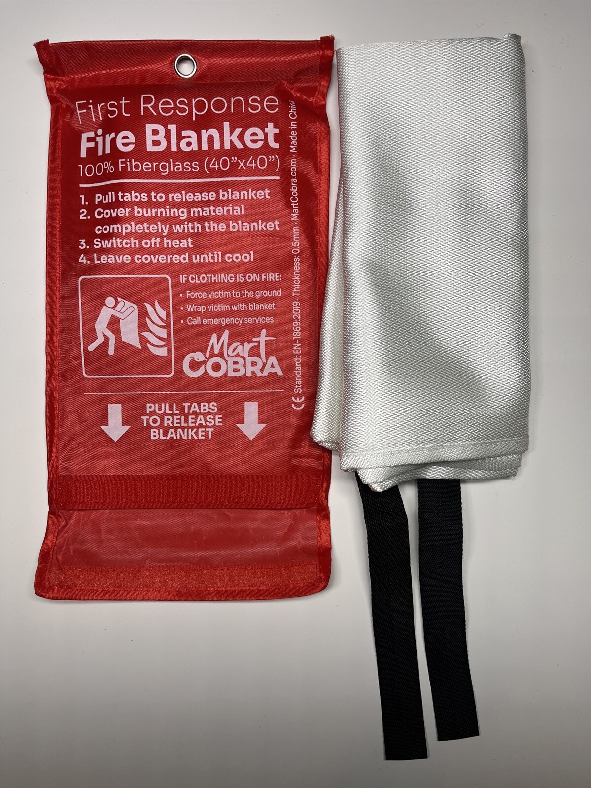 Mart Cobra First Response 40”x40” Fire Blanket