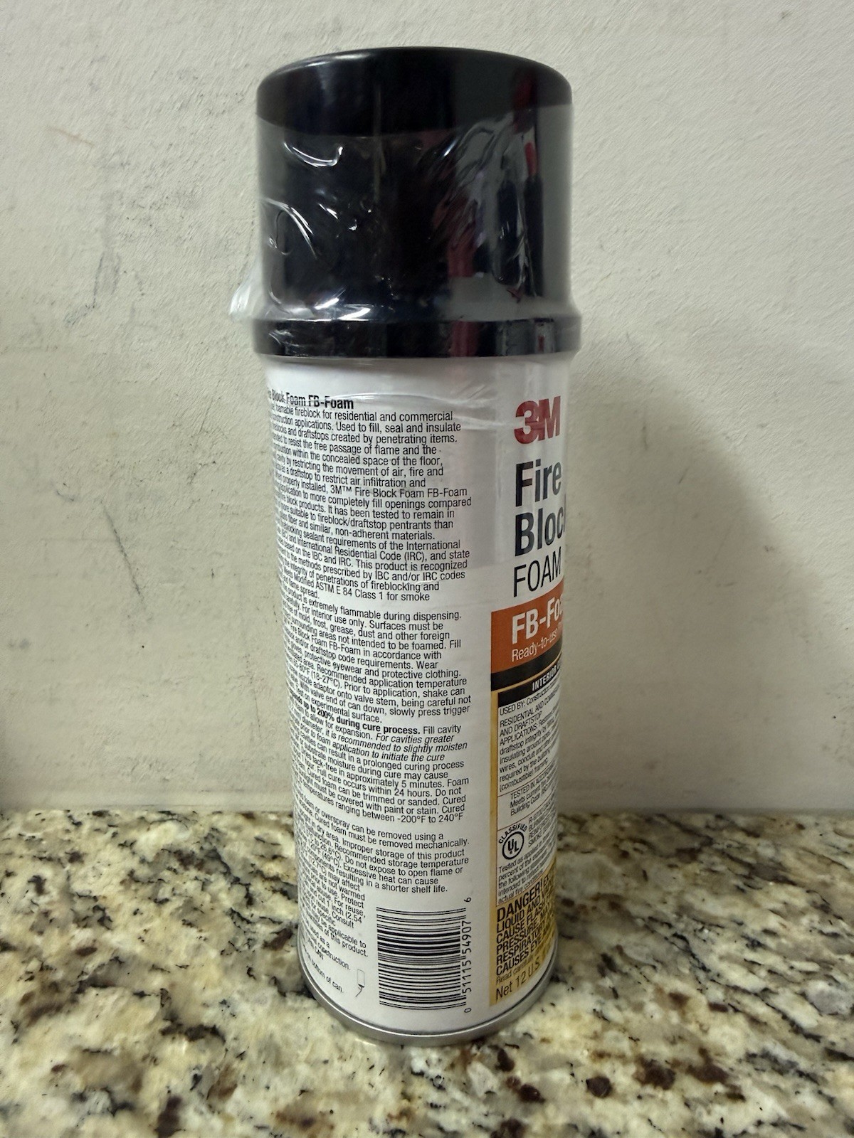 3M Fire Stop Block Spray Foam 12 Fl Oz Orange FB Polyurethane Sealant One Can