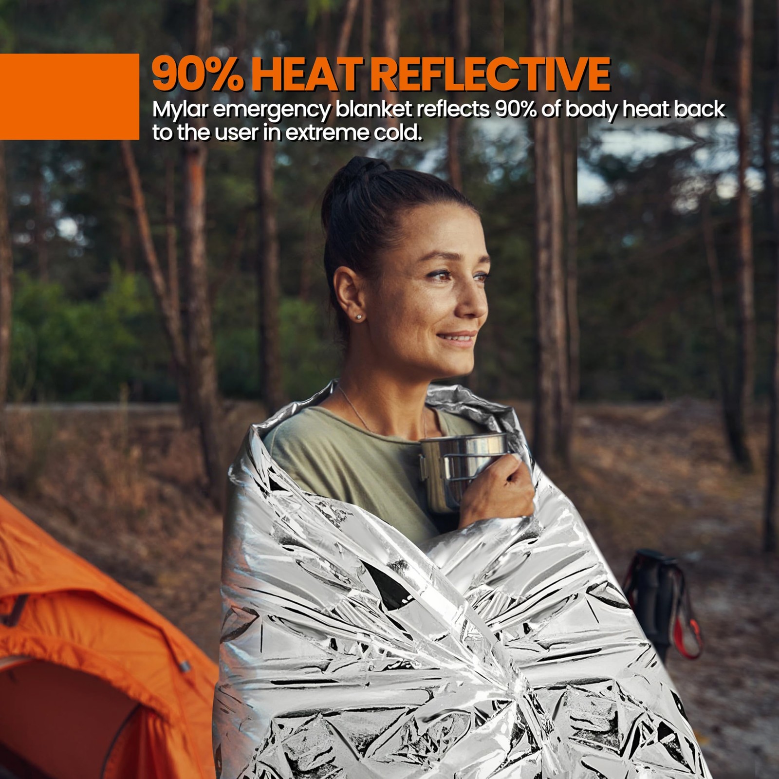 Emergency Blanket, Mylar Thermal Space Blanket for Survival Gear, 4 Pack, 82 …