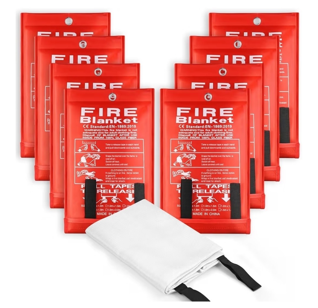 Fire Blankets Emergency 4 Pcs Safety Fiberglass Emergency Blankets Fire