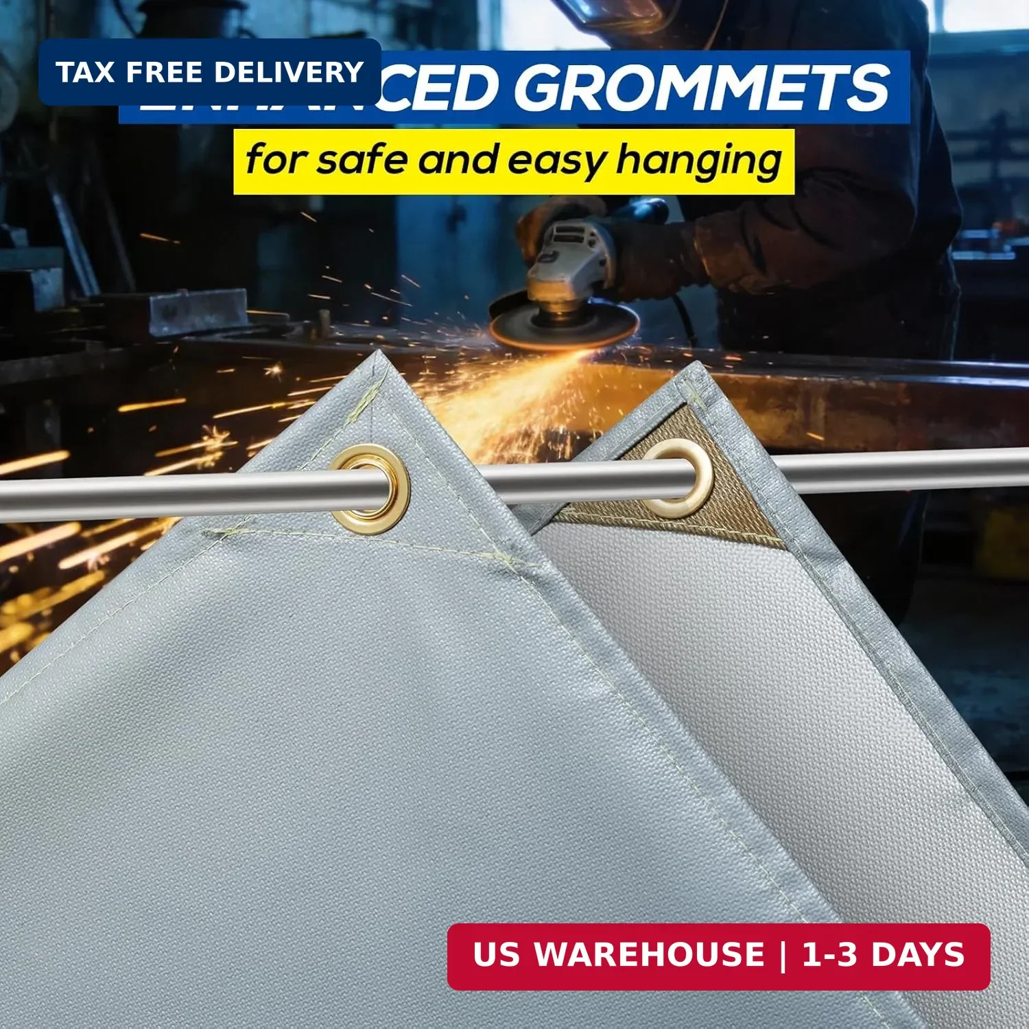 PAWBOSE 6x8ft Welding Blanket, Silicone Coated Fiberglass Fire Blanket for Weldi