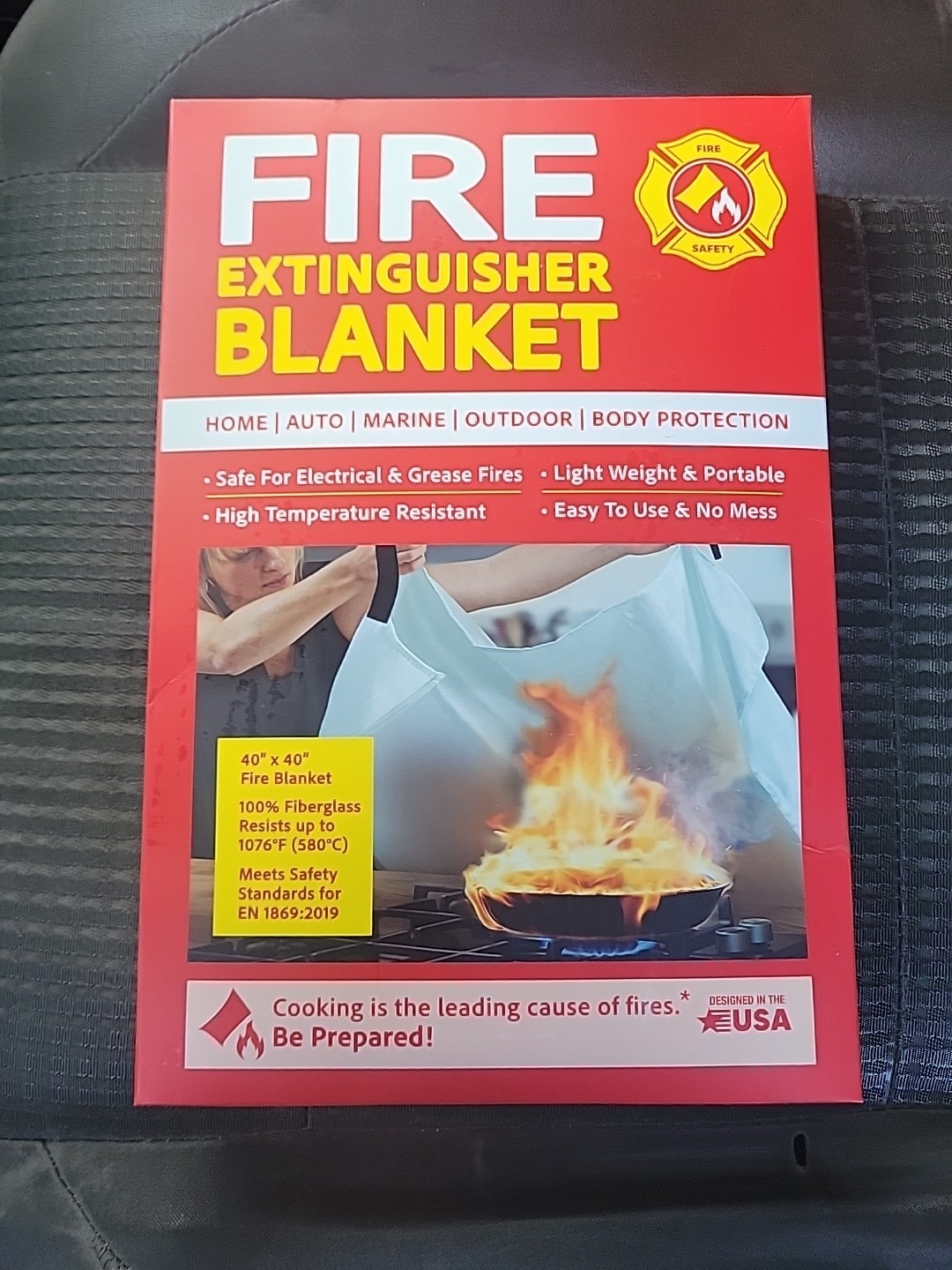 Large Fire Blanket Fireproof For Home Kitchen Office Caravan Emergency Safety