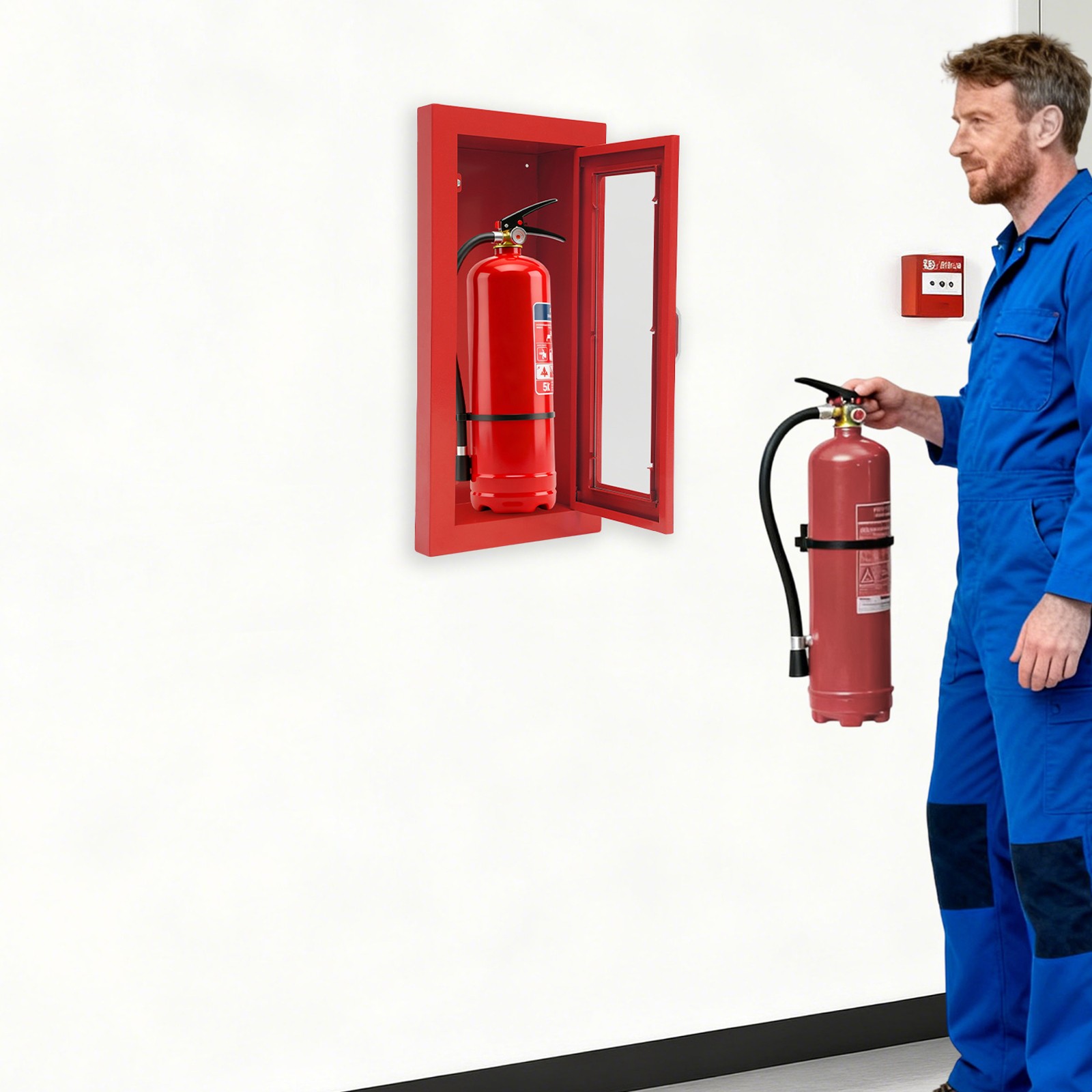 Semi Recessed Fire Extinguisher Cabinet Extinguisher Wall Cabinet Fire Extinguis