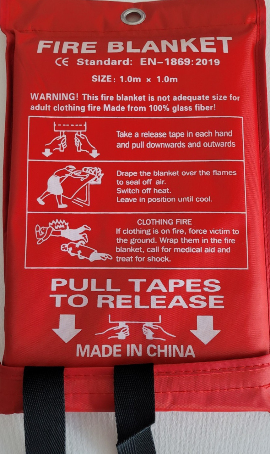 Fire Blanket Standard Size for Kitchen & Household Fires, NEW