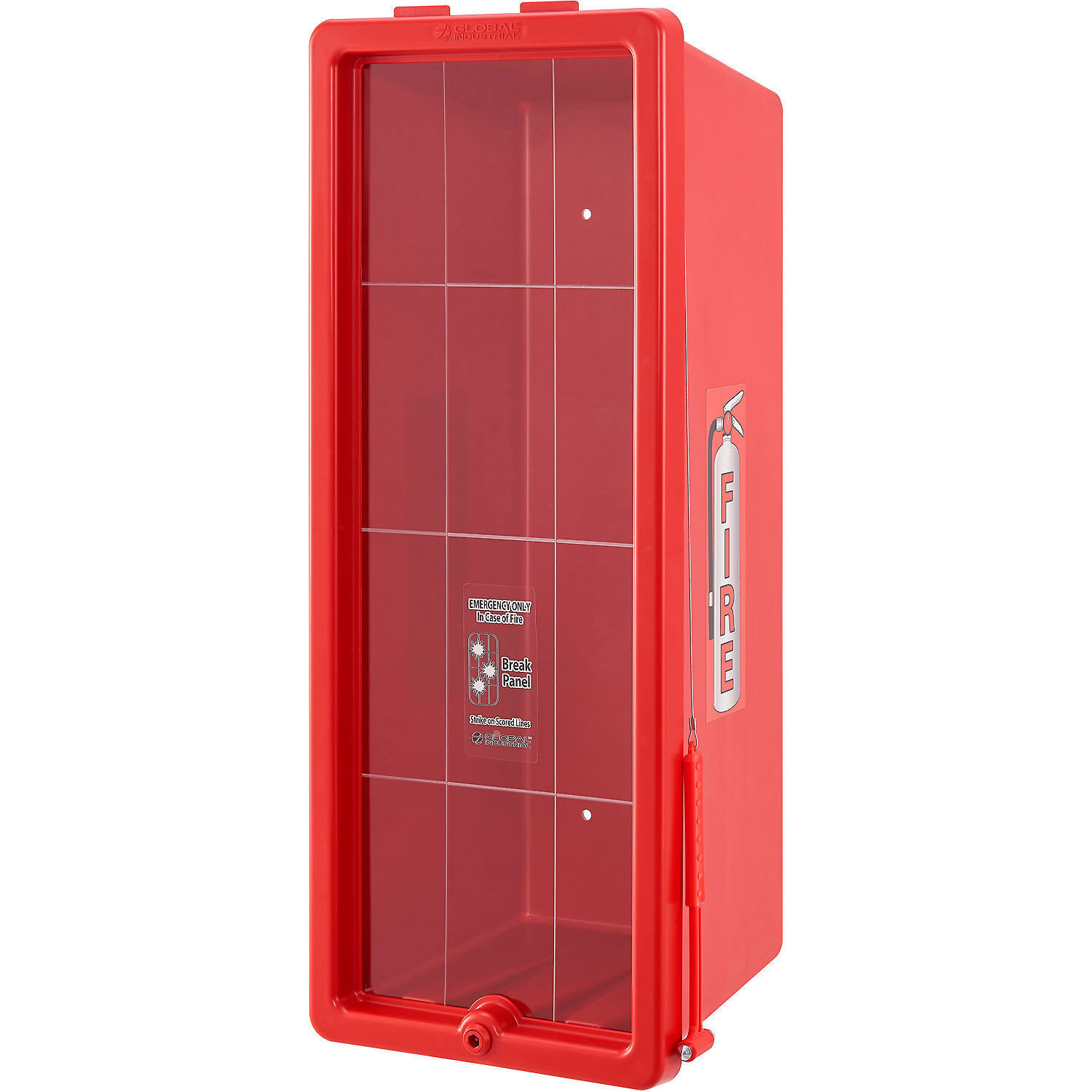 Global Industrial Fire Extinguisher Cabinet Plastic Fits 20 lbs. Red