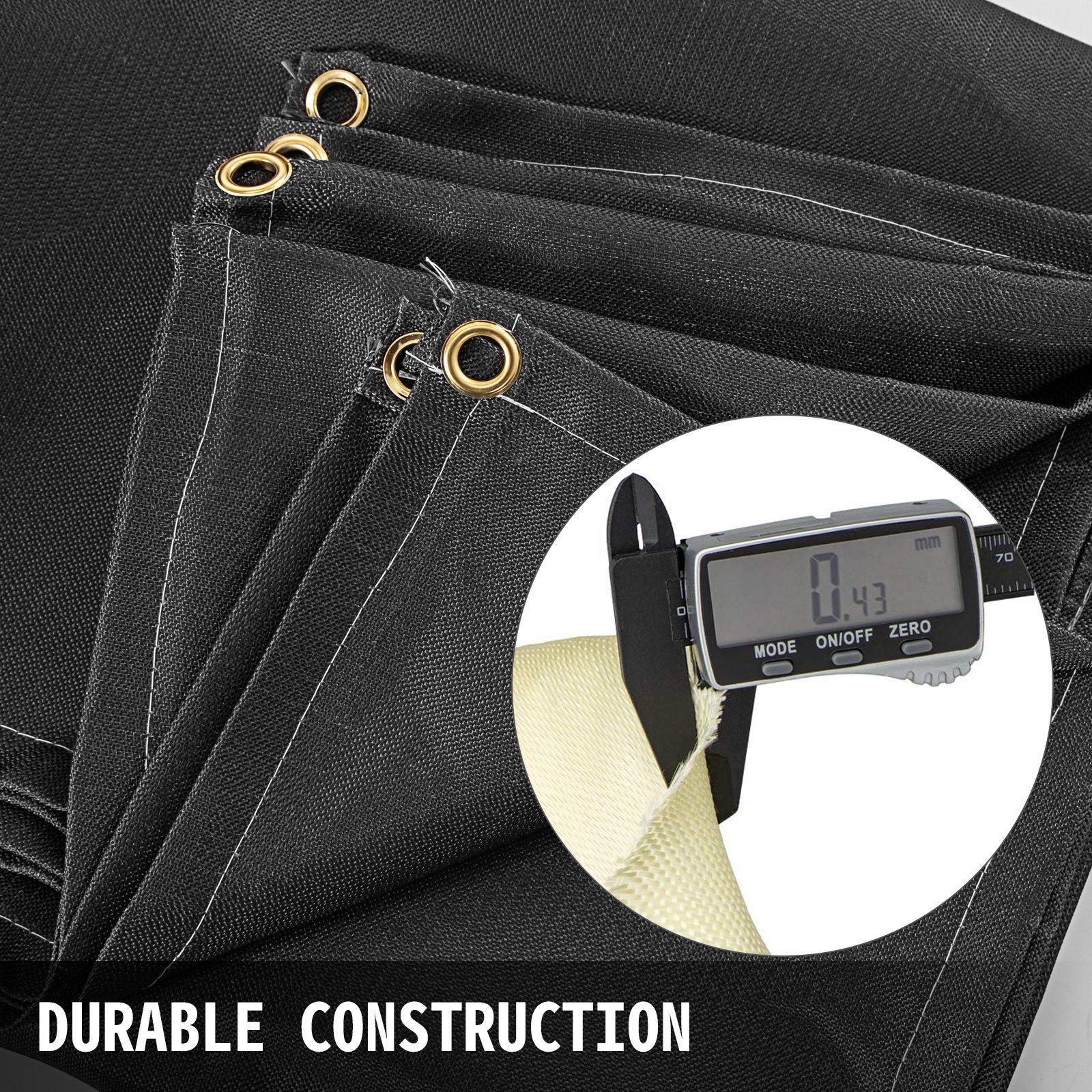 Heavy-Duty 10x10ft Fiberglass Fire Blanket 550°C Flame Retardant Grommeted