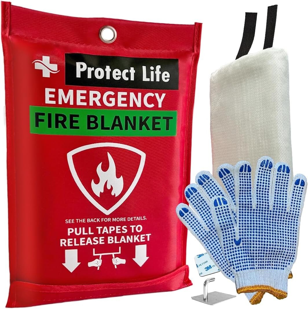 PROTECT LIFE FIRE BLANKETS EMERGENCY FOR HOME & OUTDOORS, 40″ – FIRE SUPPRESSION