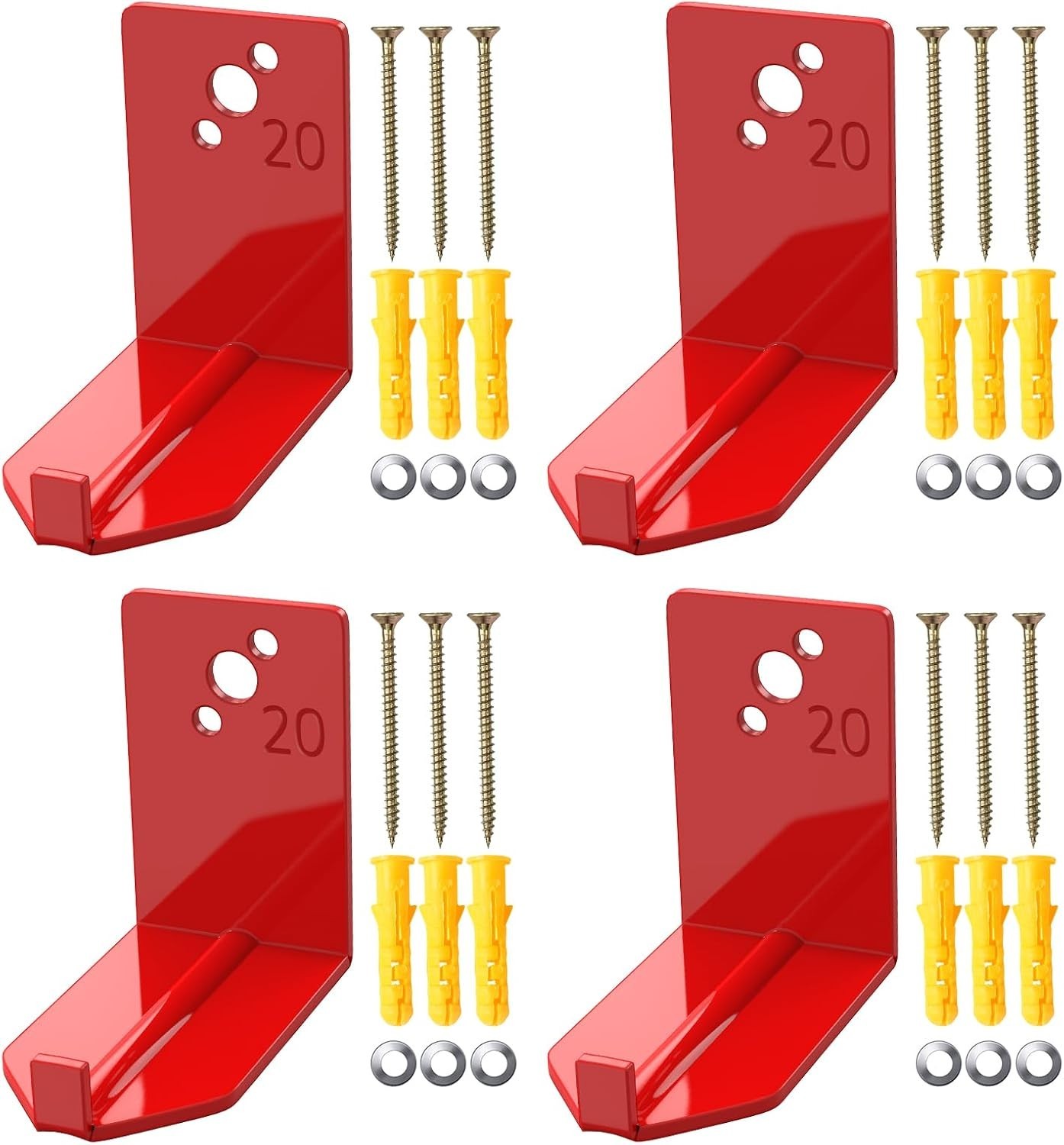 Compact 4 Pack Fire Extinguisher Brackets – Corrosion-Resistant Iron Holders