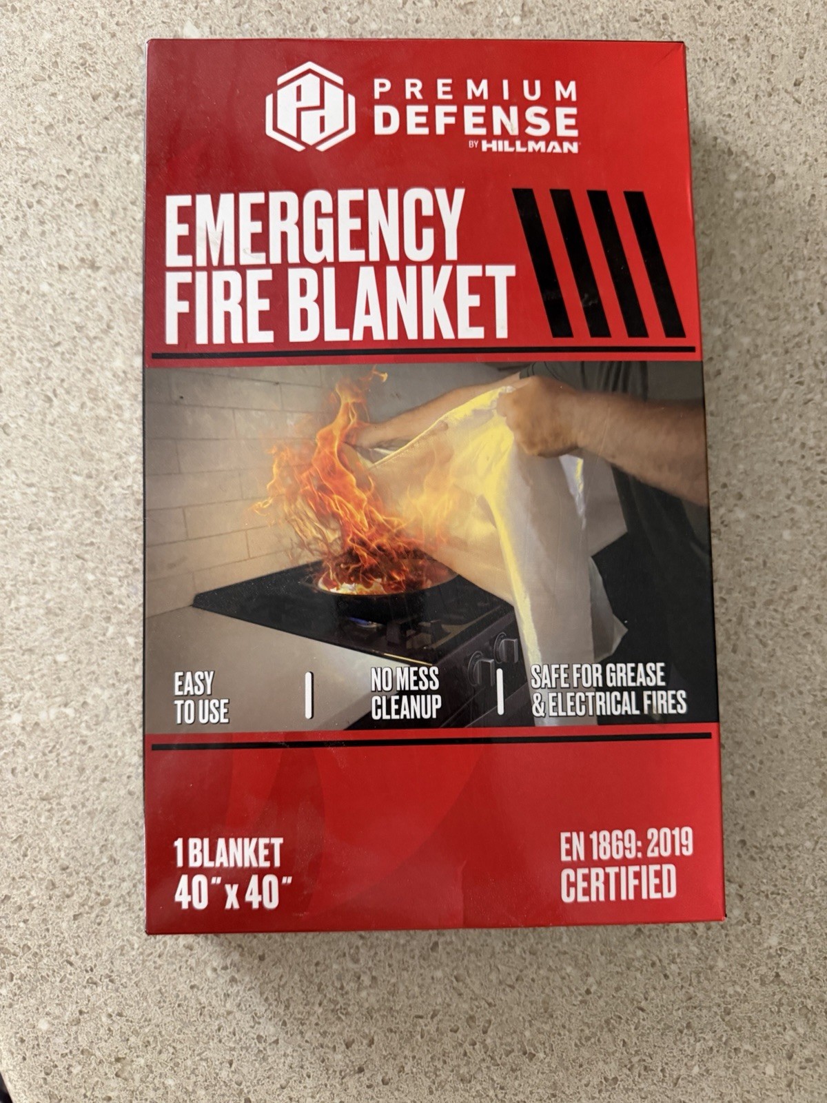 Premium Defense By Hillman Emergency Fire Blanket 40”x40”