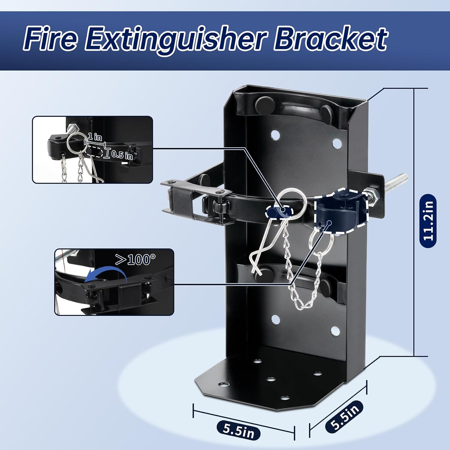 Soporte De Extintor De Incendios Resistent Acero Para Camion Barco 10lb 2pcs