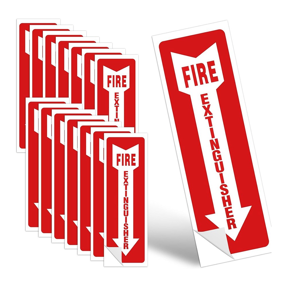 Fire Extinguisher Signs, 15 Pack 4×12 Inch Fire Extinguisher Signs for Home4048