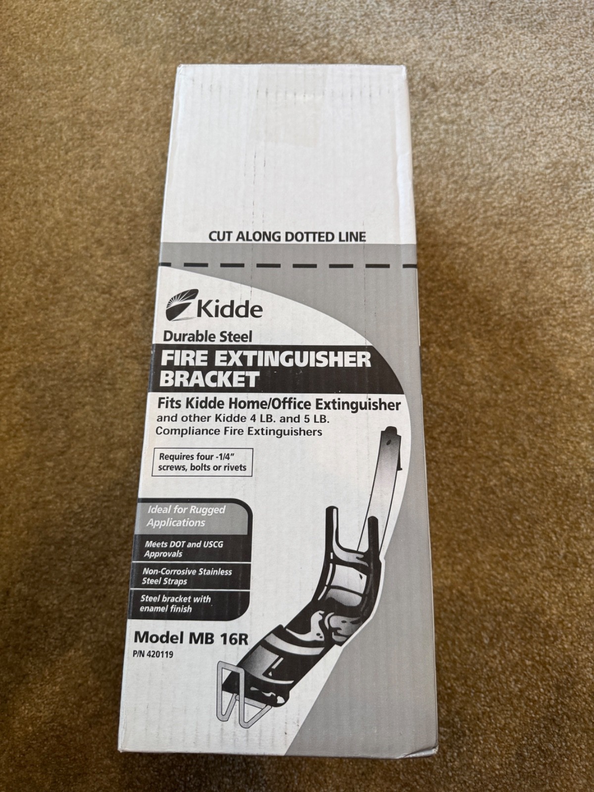 (6) Kidde Fire Extinguisher Mount, Metal Strap Bracket, Heavy Duty