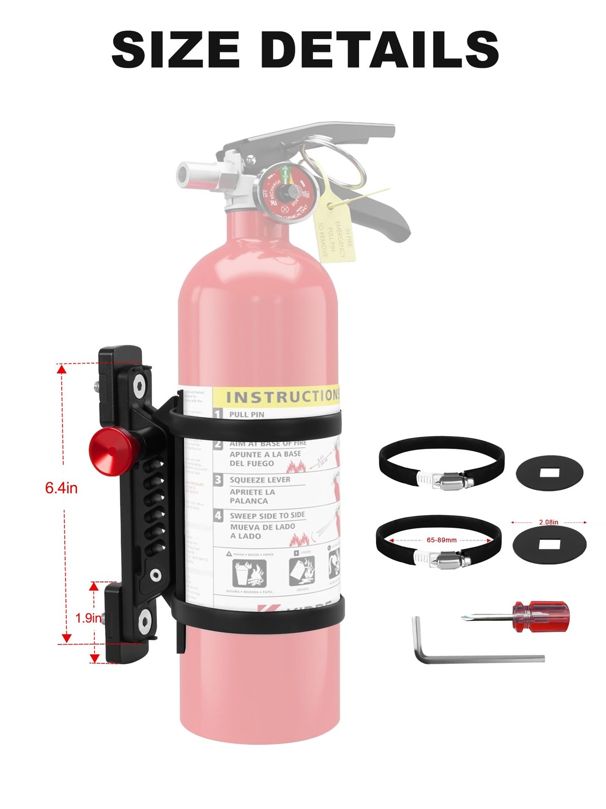 NILKATSS MOLLE Fire Extinguisher Mount Kit – Quick Release Bracket for Tactic…