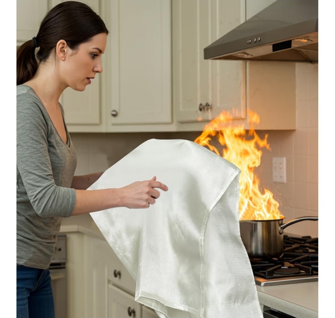 Fire Blankets Emergency 4 Pcs Safety Fiberglass Emergency Blankets Fire