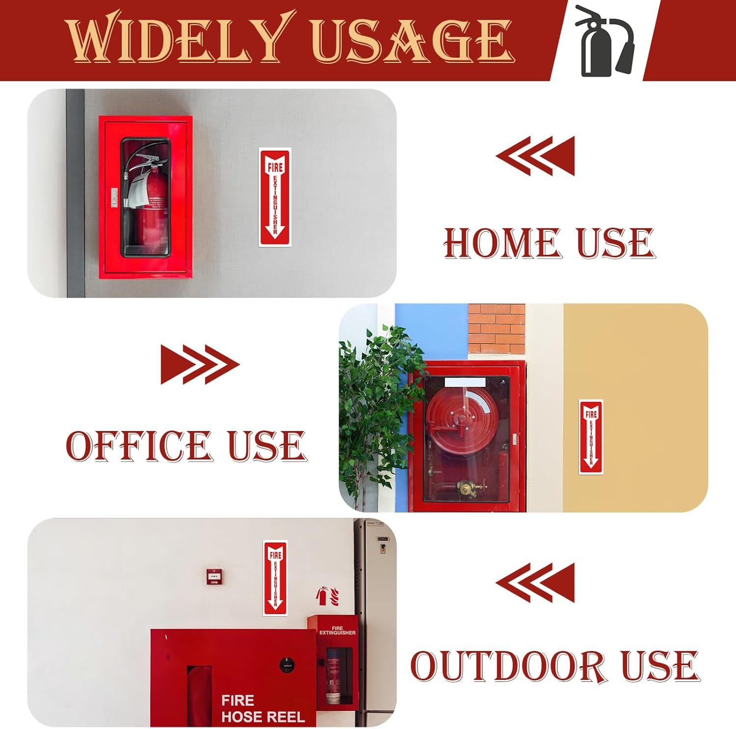 Fire Extinguisher Signs, 15 Pack 4X12 Inch Fire Extinguisher Signs for Home Busi